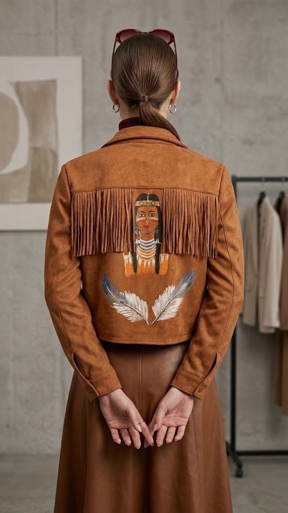 ΚΑΜΗΛΟ ΣΟΥΕΝΤ JACKET-ΖΩΓΡΑΦΙΣΜΕΝΟ ΣΤΟ ΧΕΡΙ - Art Collection by Magda