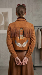 ΚΑΜΗΛΟ ΣΟΥΕΝΤ JACKET-ΖΩΓΡΑΦΙΣΜΕΝΟ ΣΤΟ ΧΕΡΙ - Art Collection by Magda